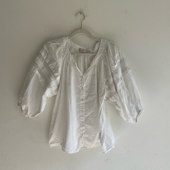 VANESSA BRUNO Tara Puff Sleeve Top Size 40 - Picture 4 of 7